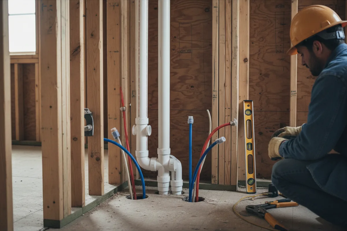 Drain and supply rough-in during Drain Cleaning in Cullom