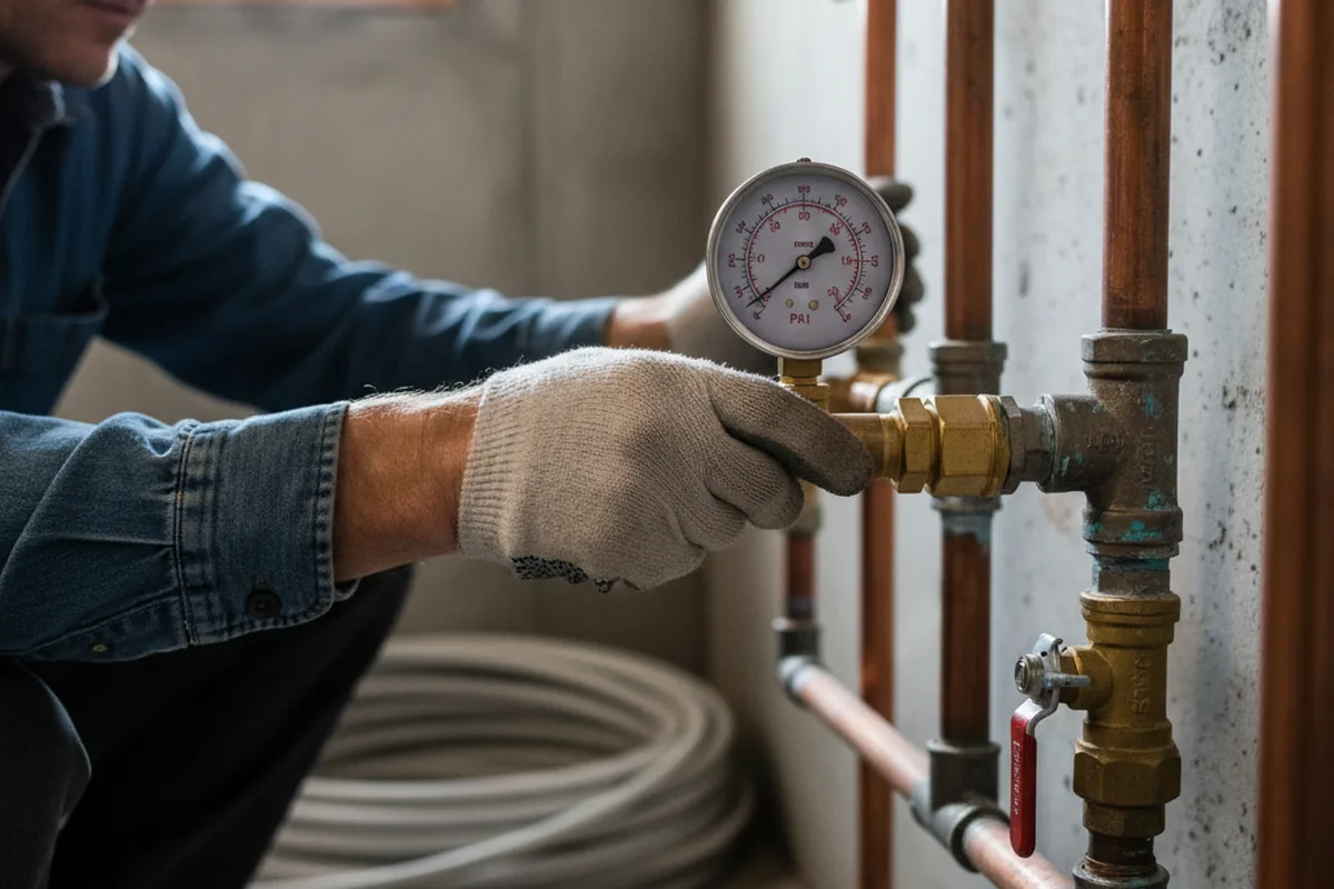 Pressure testing a repaired line during Water Line Repair in Cullom